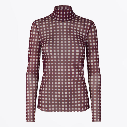 Jodi Top - Maroon Check