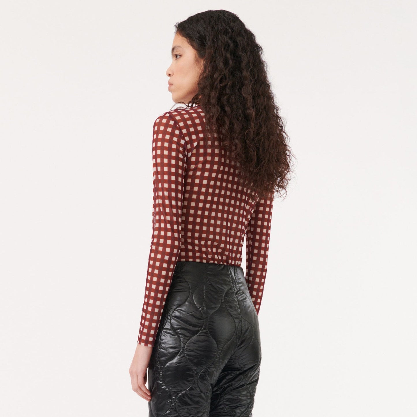 - Jodi Top - Maroon Check