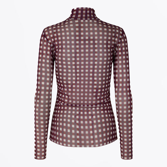 Jodi Top - Maroon Check