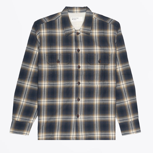- Shadow Check Utility Shirt - Navy