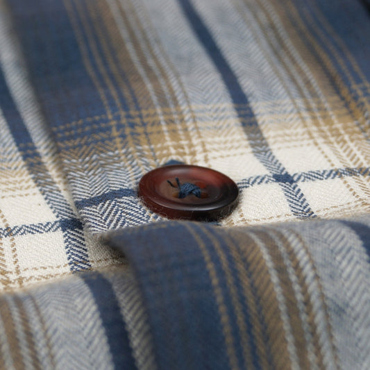 - Shadow Check Utility Shirt - Navy