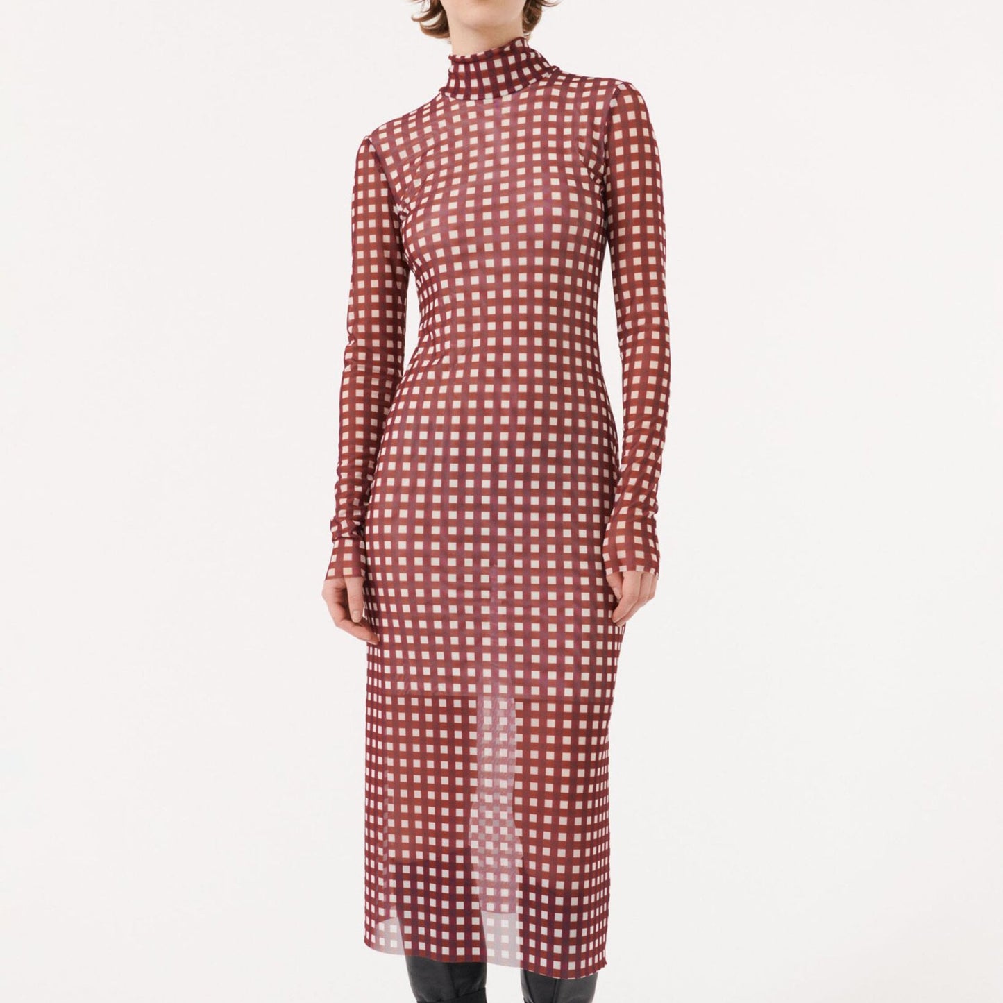 - Jolain Dress - Maroon Check