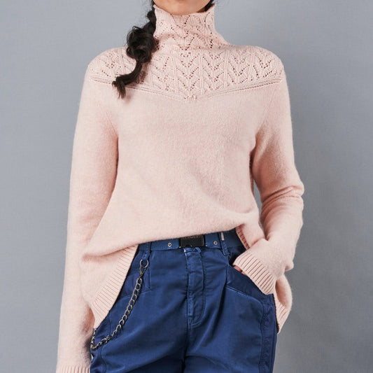 - Arrogance Roll Neck Sweater - Pink