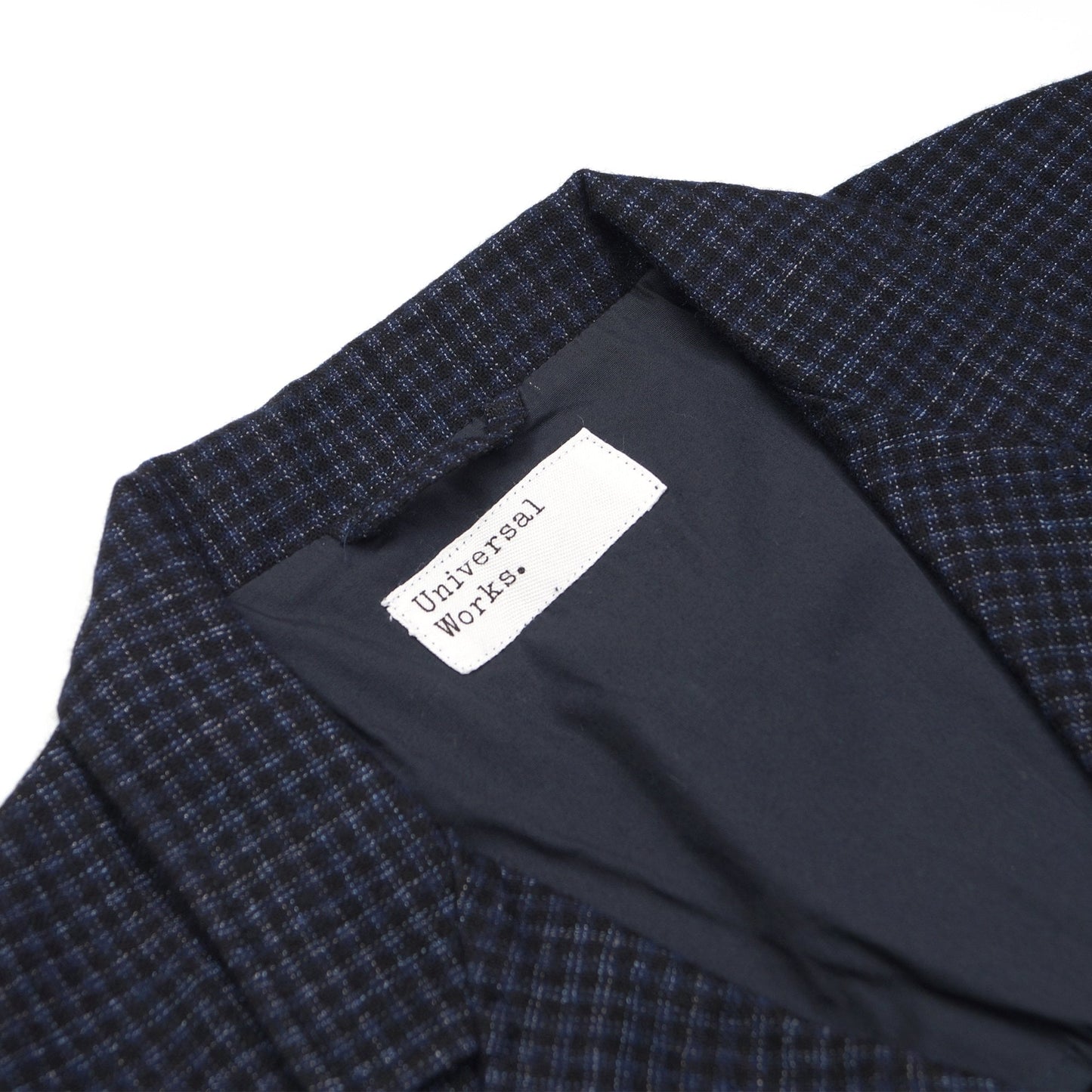 - Check Wool Mix 5 Pocket Jacket - Navy