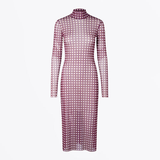 - Jolain Dress - Maroon Check