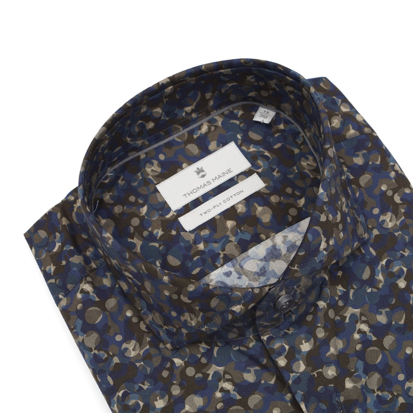 - Roma Modern Kent Shirt - Navy/Green