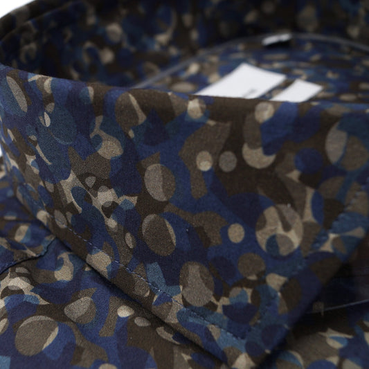 - Roma Modern Kent Shirt - Navy/Green