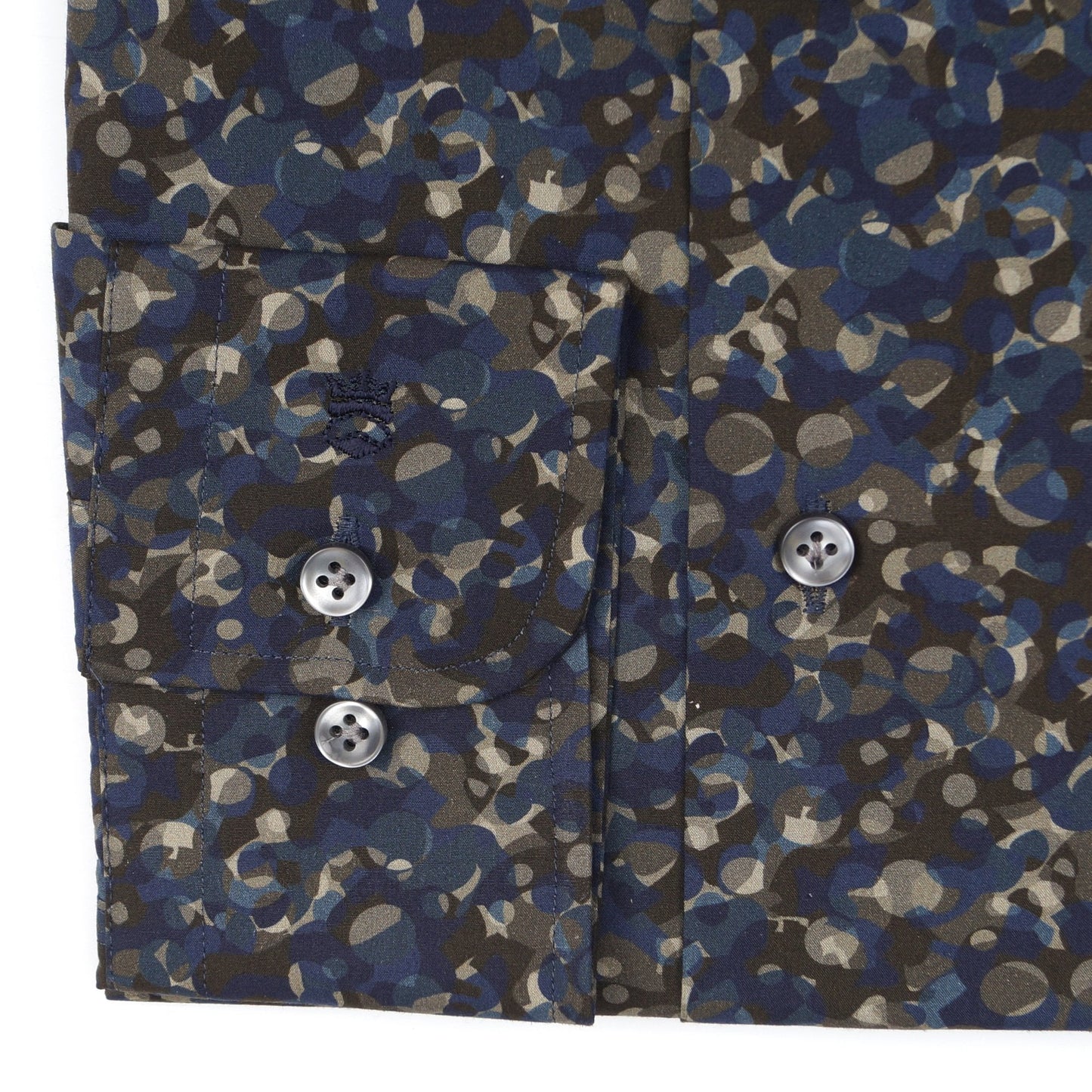 - Roma Modern Kent Shirt - Navy/Green