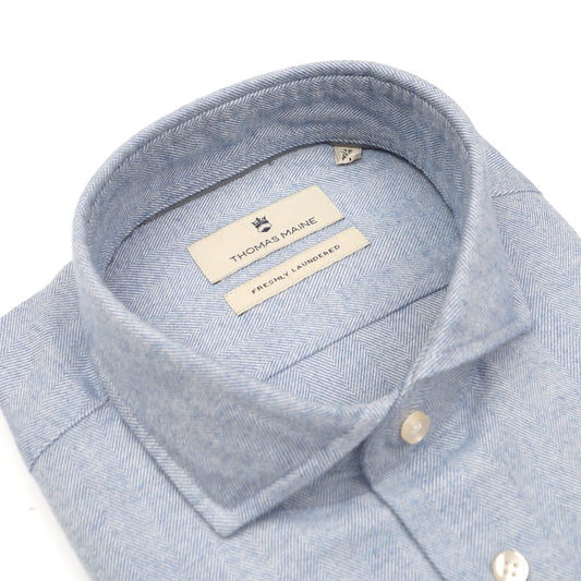 - Roma Modern Kent Shirt - Sky Blue/ Off White
