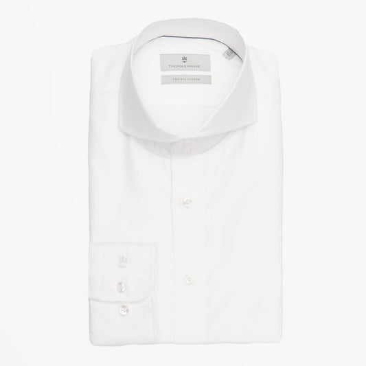 - Bari Cut Away Collar Shirt - White