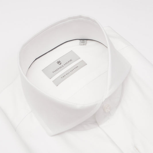 - Bari Cut Away Collar Shirt - White