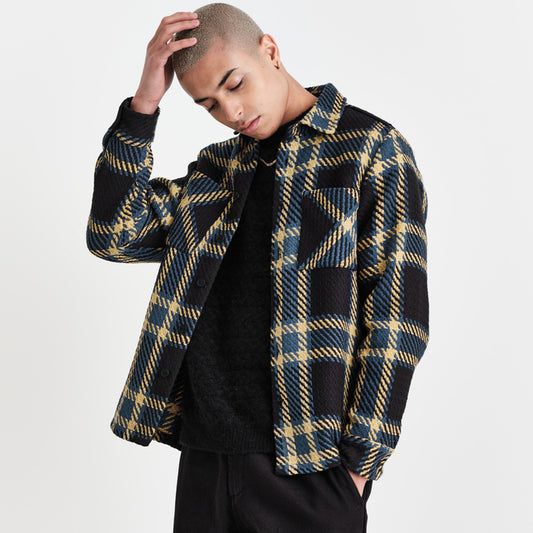 - Whiting Overshirt Beau Check - Black/Khaki