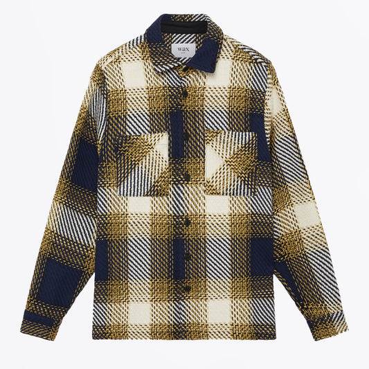 - Whiting Overshirt Ombre Check - Navy/Khaki