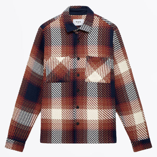 - Whiting Overshirt Ombre Check - Navy/Red