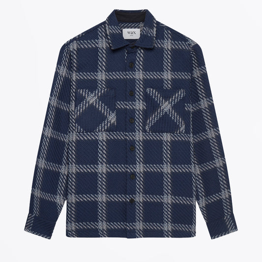 - Whiting Overshirt Sing Check - Navy/Grey