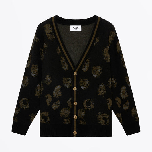 - Schill Cardigan - Black/Khaki