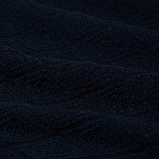 - Oban Long Sleeve Flora Polo - Navy