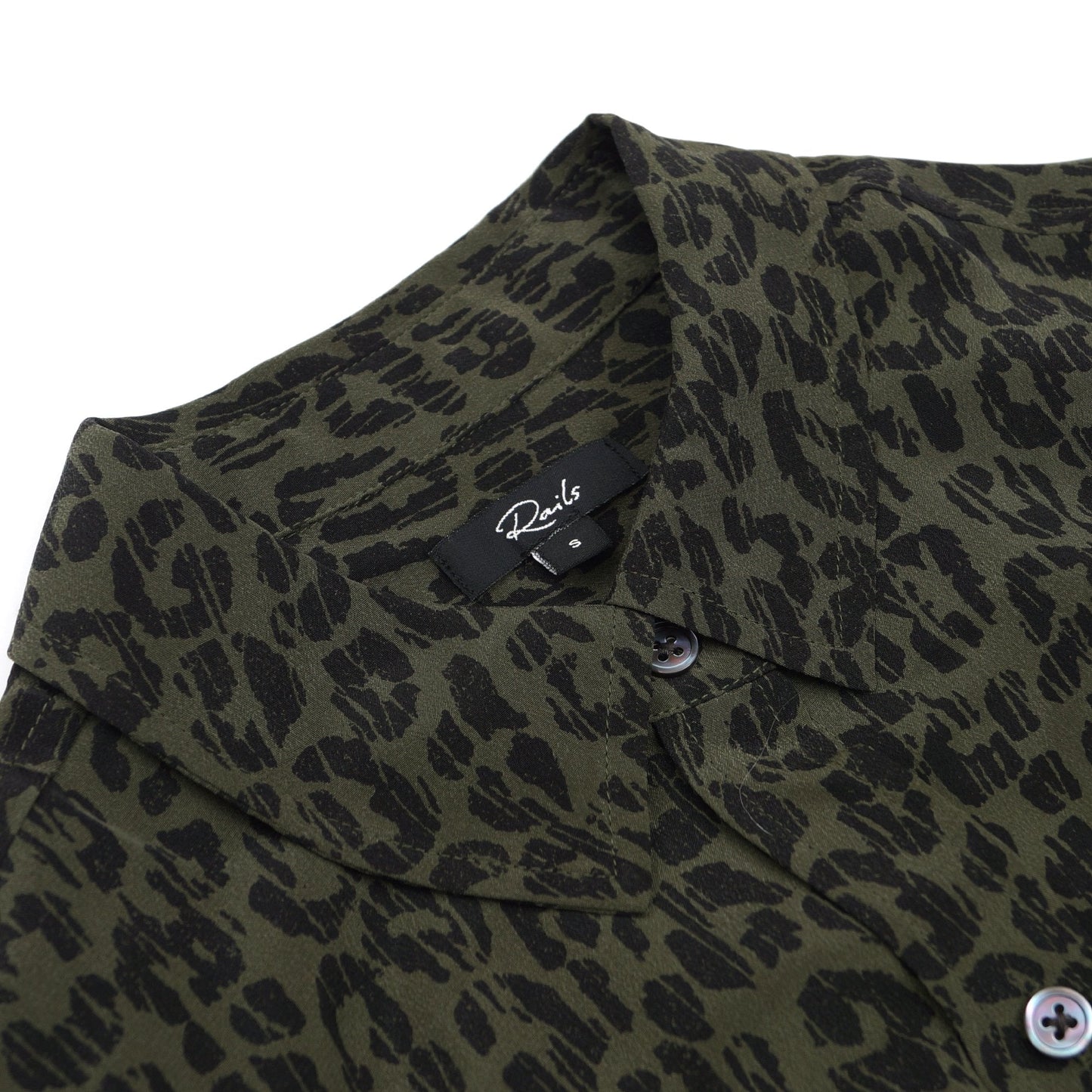 Kate Shirt - Olive Batik Cheetah