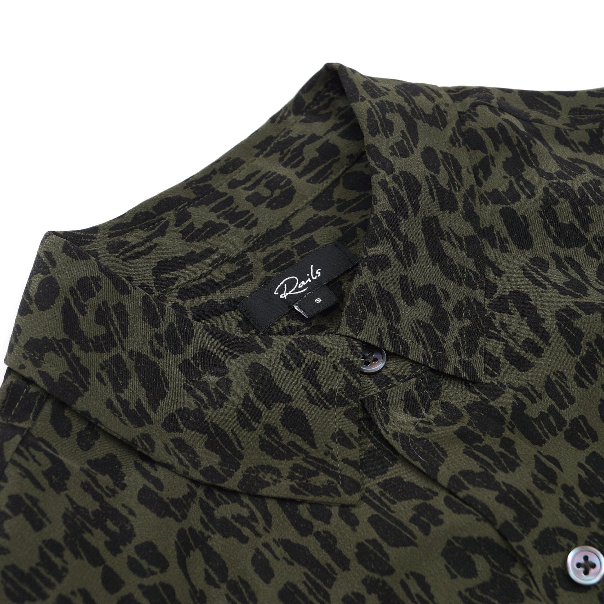 Rails Kate Shirt - Olive Batik Cheetah