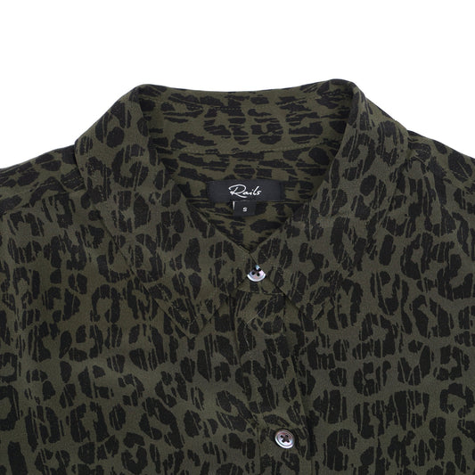 Kate Shirt - Olive Batik Cheetah