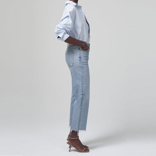 - Daphne Crop High Rise Jeans - Checkmate