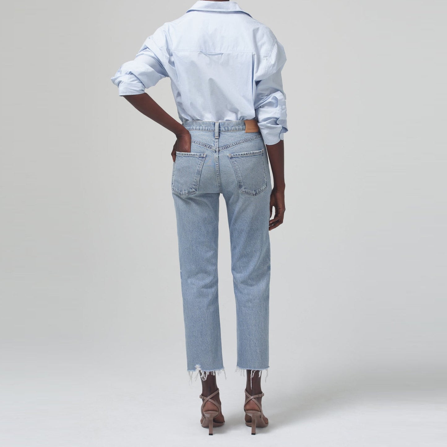 - Daphne Crop High Rise Jeans - Checkmate