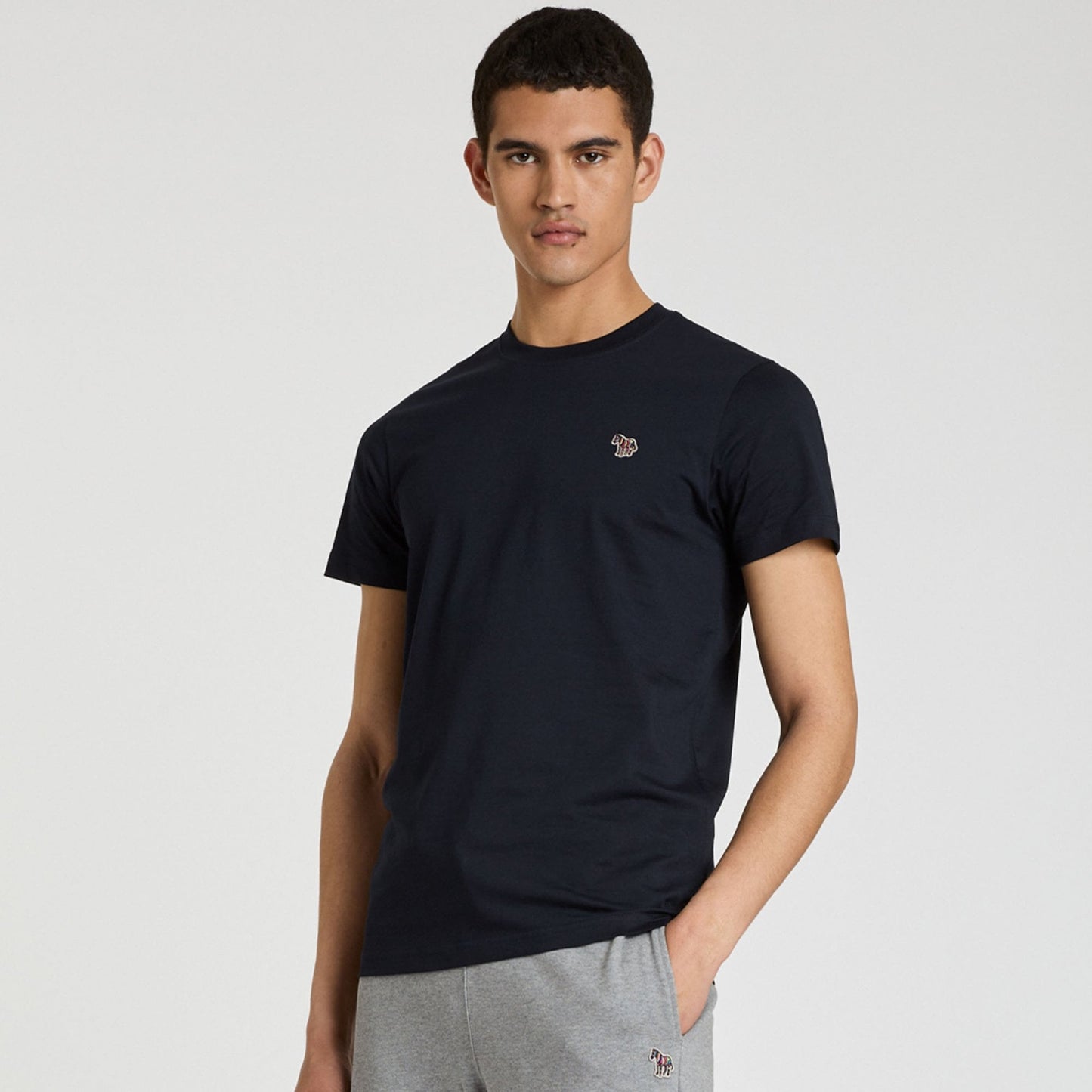 - Organic Cotton Zebra T-Shirt - Dark Navy