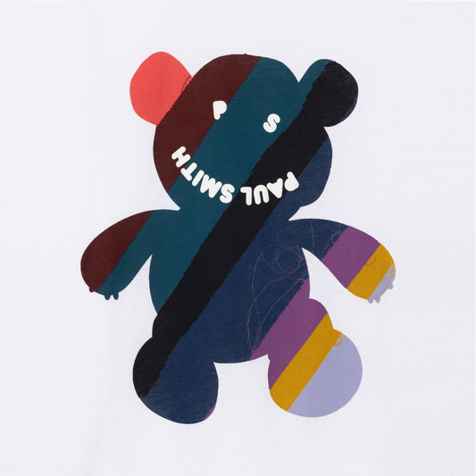 - Regular Fit 'Happy' Teddy T-Shirt - White