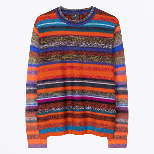 - Crew Neck Knitted Pullover - Dark Rust