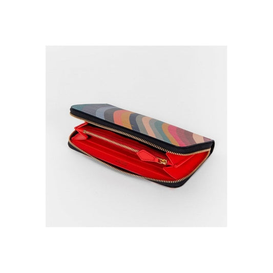 Large Swirl Zip Round Leather Purse - Swirl