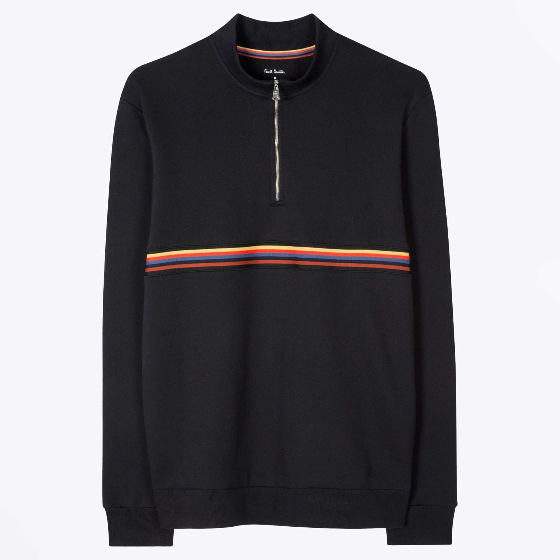 Paul - Half Zip Stripe Lounge Sweatshirt - Black