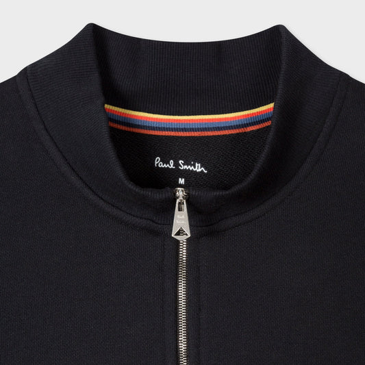 Half Zip Stripe Lounge Sweatshirt - Black
