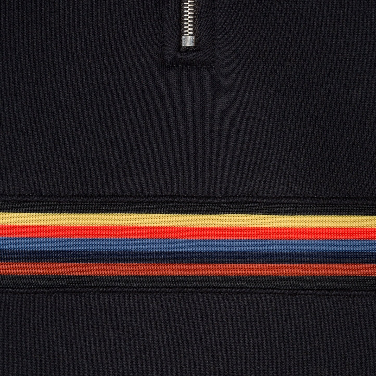 - Half Zip Stripe Lounge Sweatshirt - Black