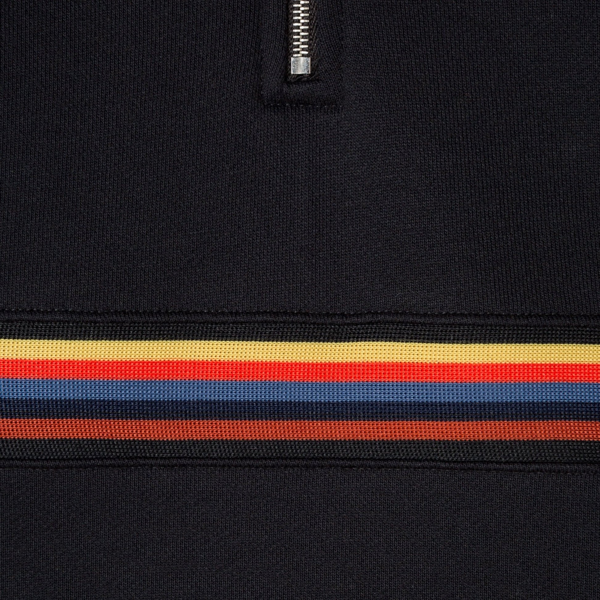 Paul - Half Zip Stripe Lounge Sweatshirt - Black