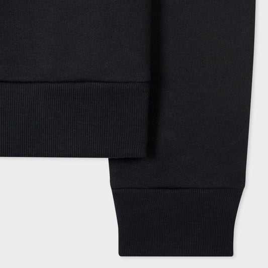 Half Zip Stripe Lounge Sweatshirt - Black