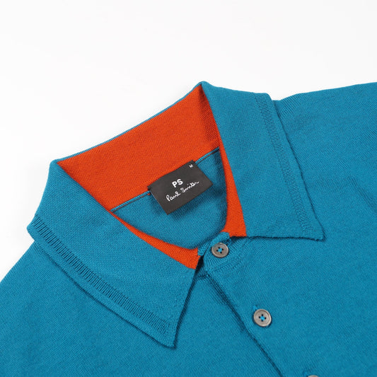 Long Sleeve Pullover Polo - Petrol Blue