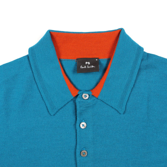 Long Sleeve Pullover Polo - Petrol Blue