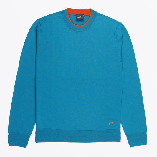 - Crew Neck Pullover - Petrol Blue