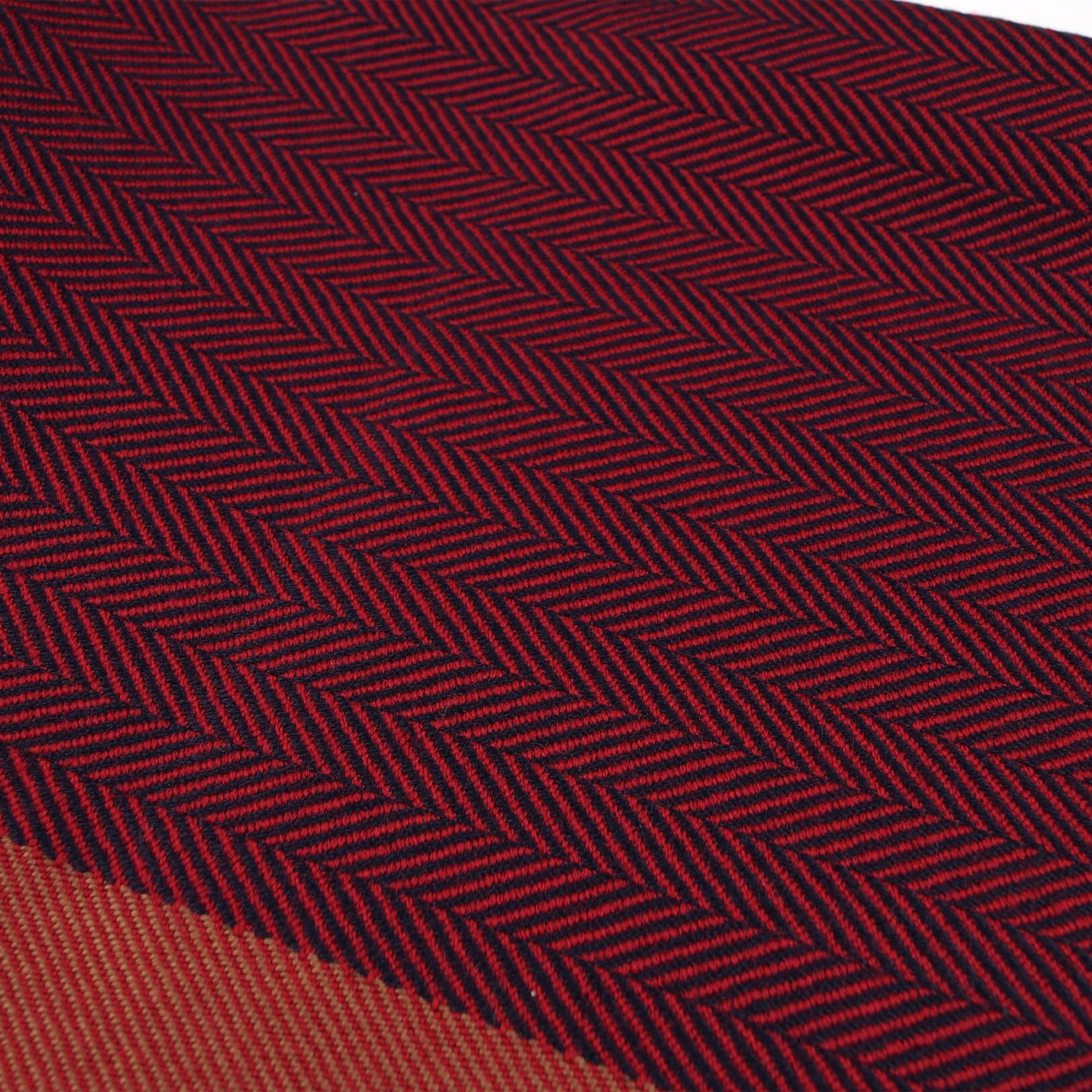 Paul - Herringbone Quad Wool Scarf - Orange
