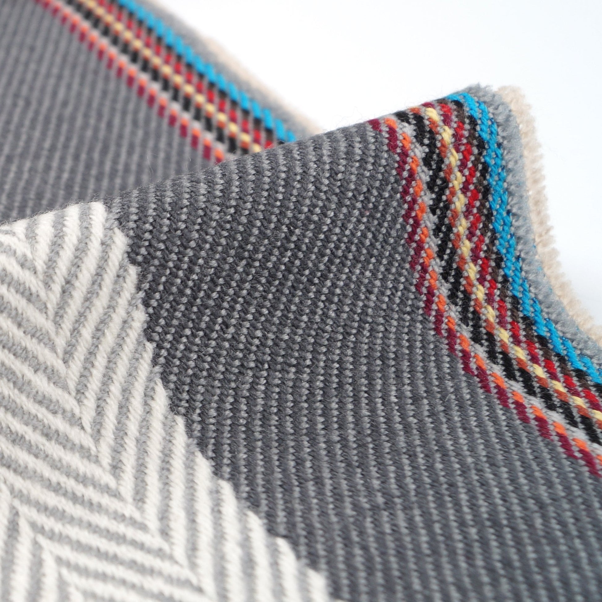 Paul - Herringbone Quad Wool Scarf - Slate Grey