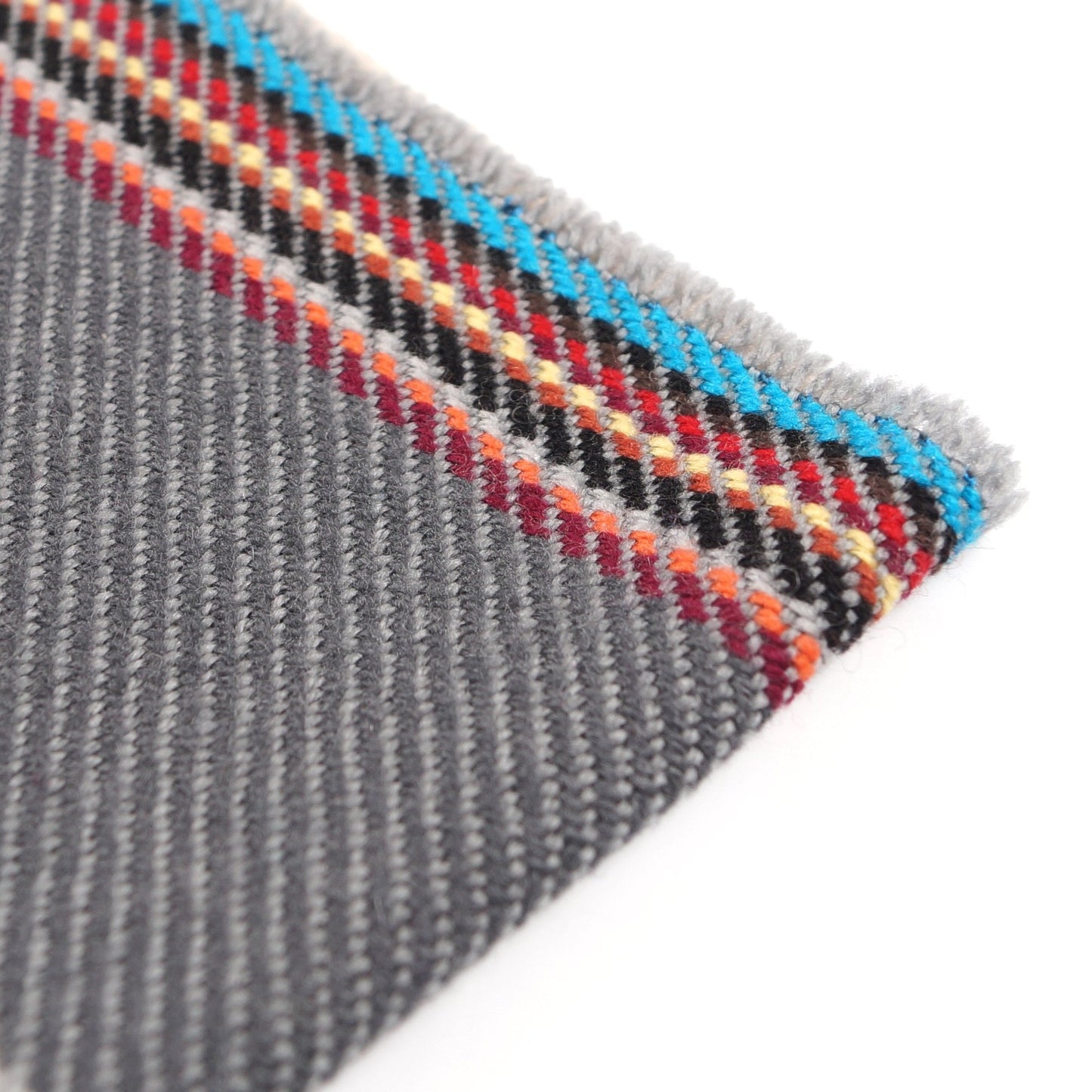 - Herringbone Quad Wool Scarf - Slate Grey