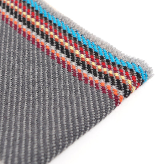 Herringbone Quad Wool Scarf - Slate Grey