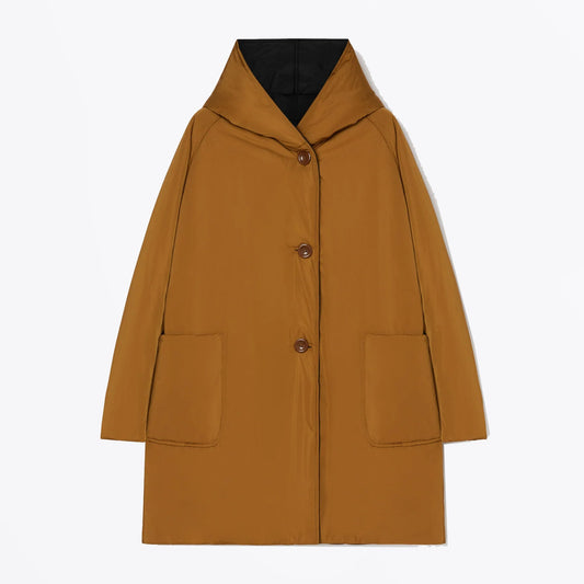 - Reversible Tech Twill Coat - Tobacco/Black