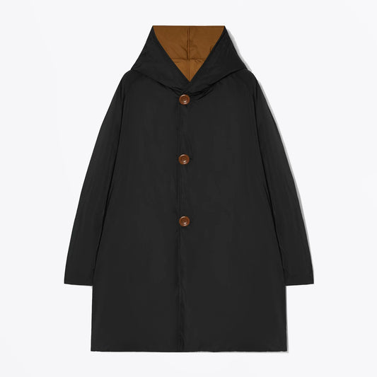 - Reversible Tech Twill Coat - Tobacco/Black