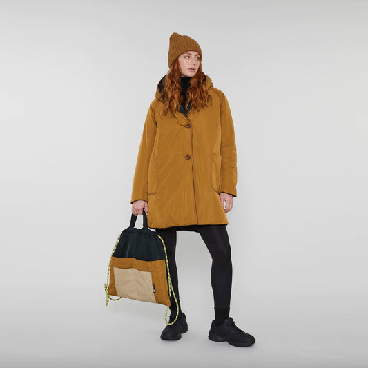 - Reversible Tech Twill Coat - Tobacco/Black