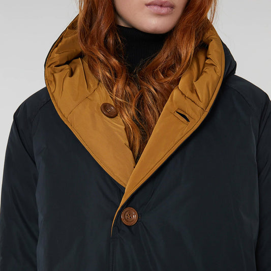 - Reversible Tech Twill Coat - Tobacco/Black