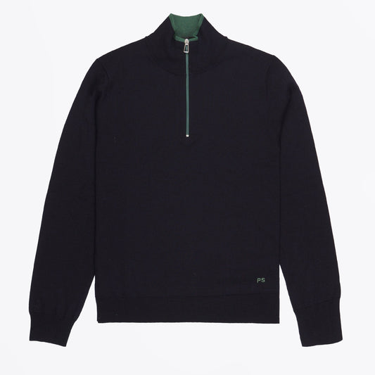 Half Zip Knitted Pullover - Very Dark Navy