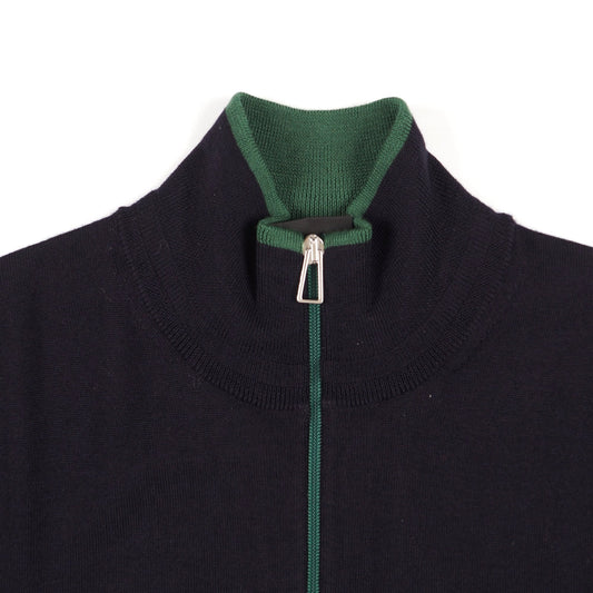 Half Zip Knitted Pullover - Very Dark Navy