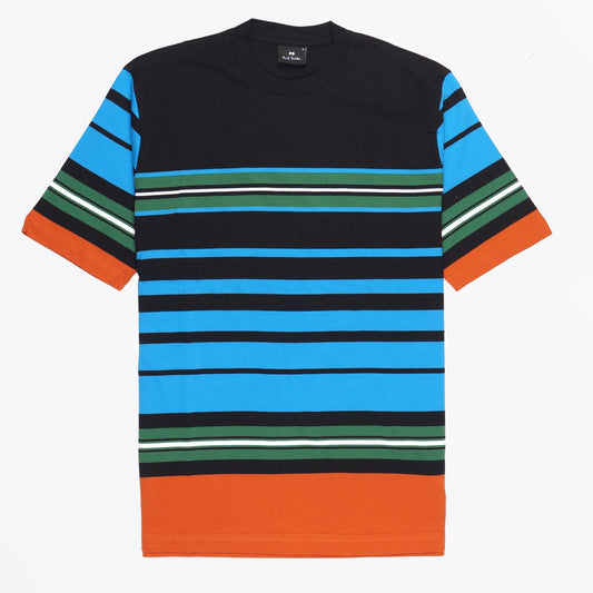 - Short Sleeve Stripe T-Shirt - Multi