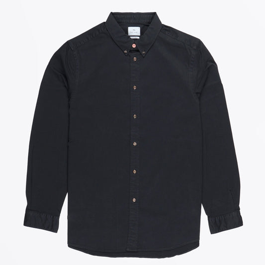 - Regular Fit Button Down Shirt - Black Melange